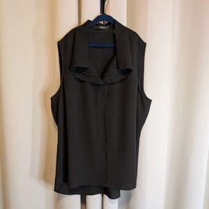 Tahari Black Sleeveless Blouse